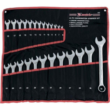 Набір ключів комбінованих, CrV, матовий хром //MTX 25, 6-32, Полірований хром