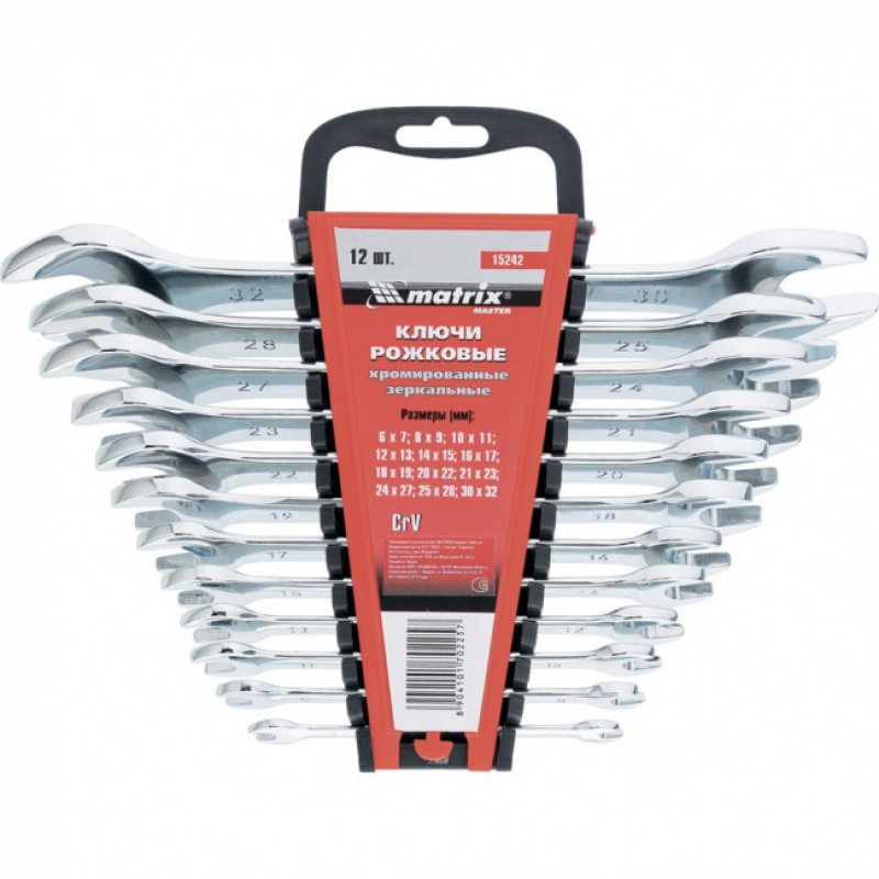 Набір ключів ріжкових, CrV, 6-22 мм, Elliptical //MTX 32, 12