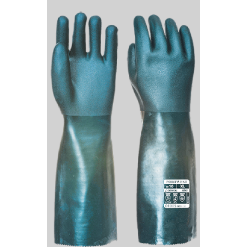 Рукавиці з подвійним ПВХ покриттям, 45 см - A845 - PORTWEST Рукавиці з подвійним ПВХ покриттям, 45 см - A845 - PORTWEST