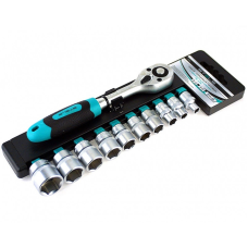 Набір торцевих головок з тріскачкою 1/4 - CrV - 11шт. від 4-13мм STELS